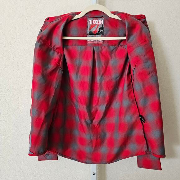 DIXXON NWT Men's Pulaski Red Gray Pearl Snap Flannel Button Shirt Sz S - Picture 3 of 15
